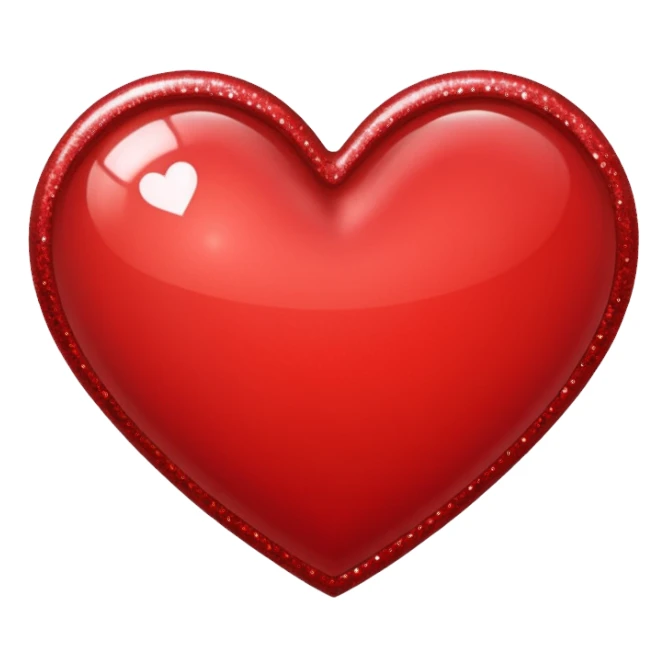 heart with a glitter border sticker