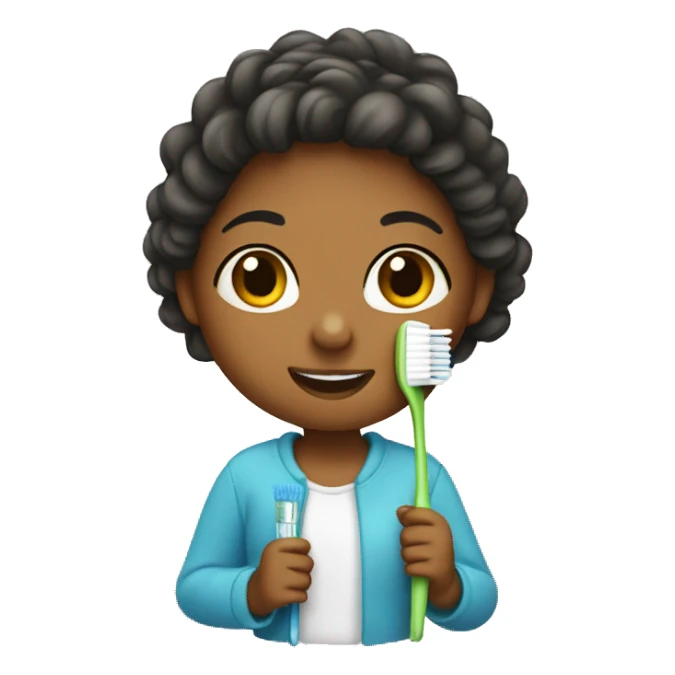 Girl with toothbrush sticker