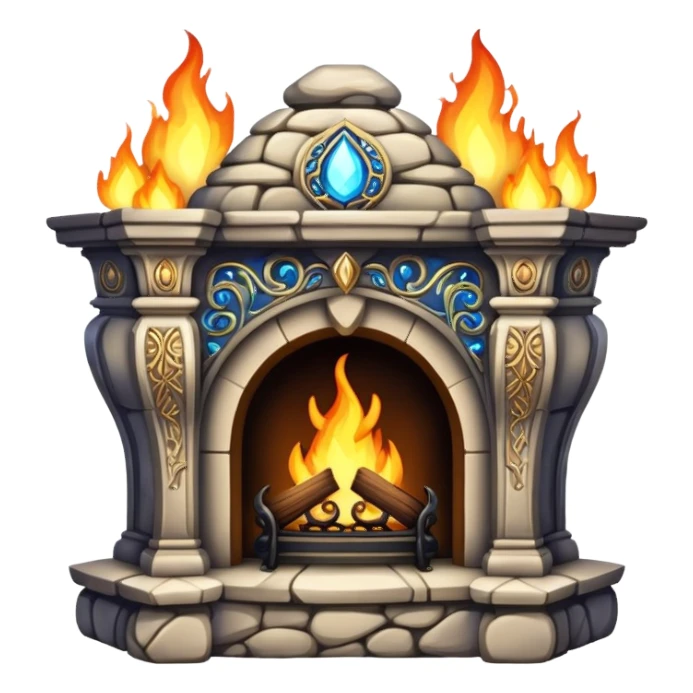Enchanted fireplace sticker