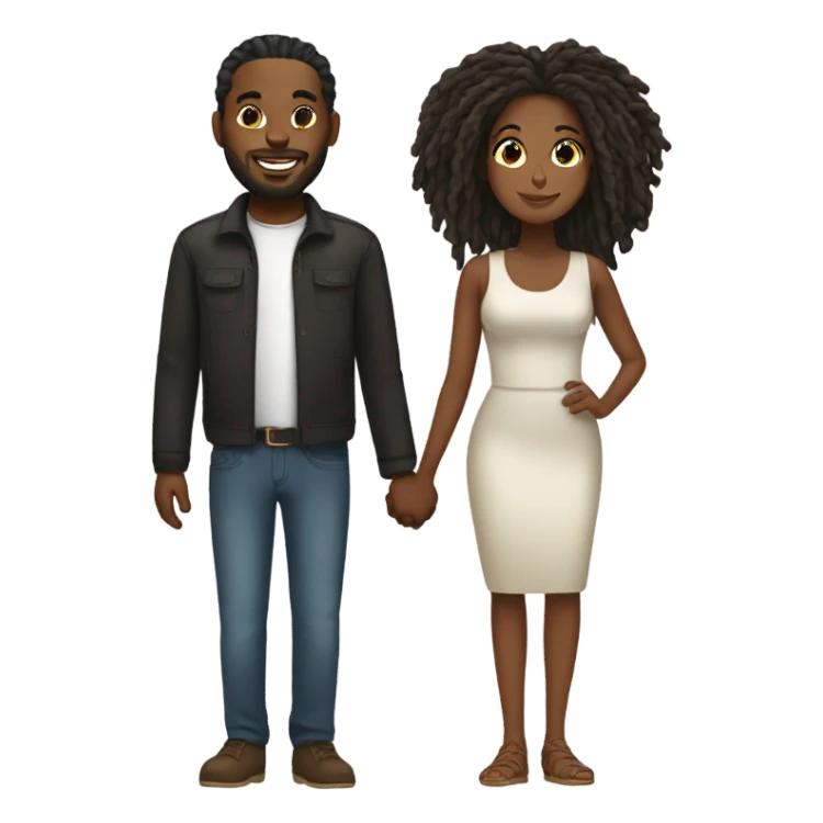 BLACK COUPLE WITH LOCS sticker