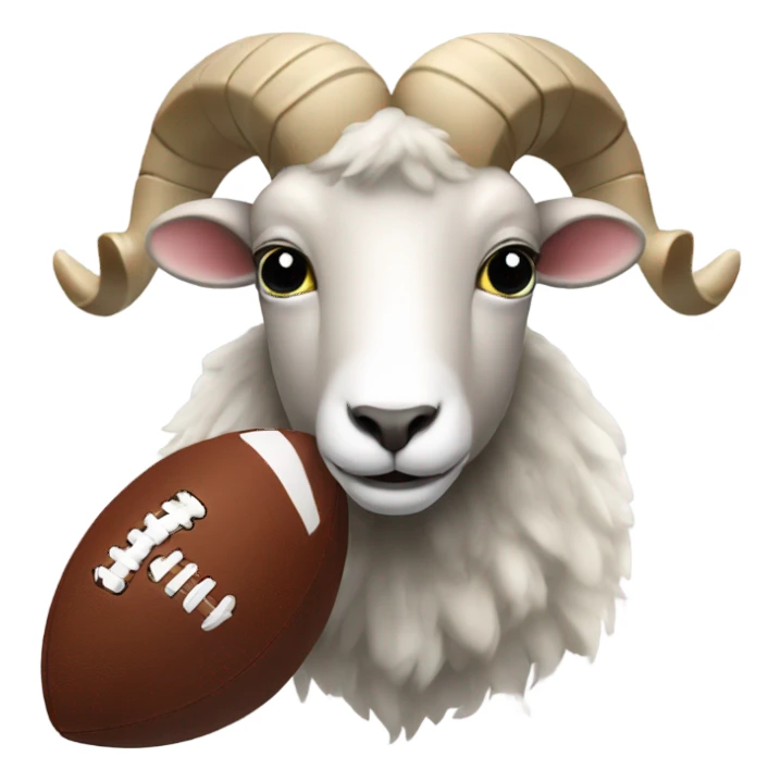 Ram with a football sticker