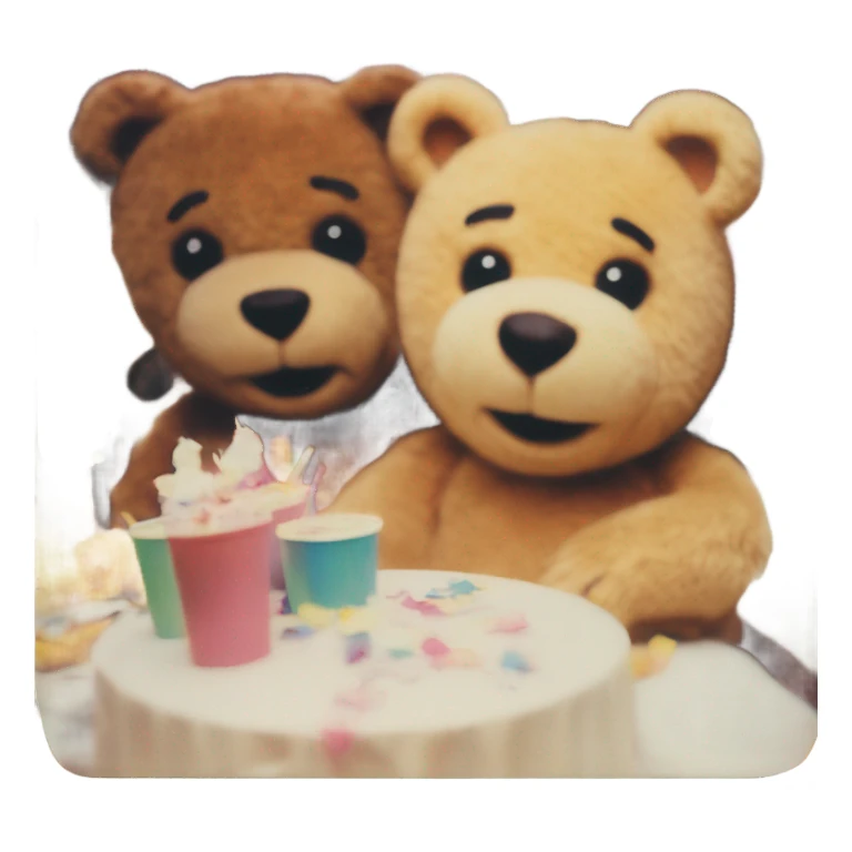 teddy bears party polaroid photo sticker