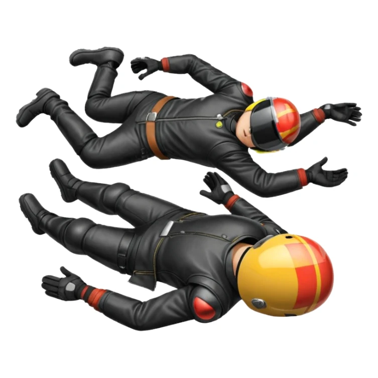 a motorcyclist lying on the ground who has just fallen sticker