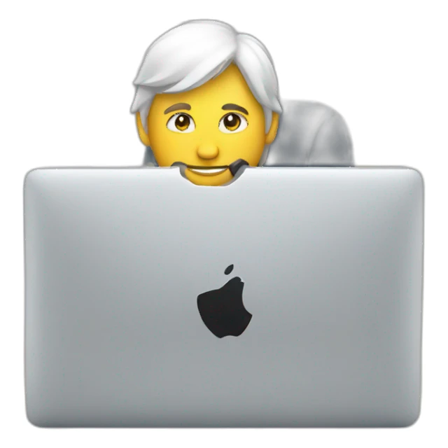 Agent working on a MacBook with WiFi logo on back sticker