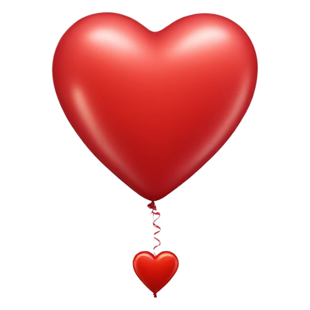Realistic red heart balloons sticker