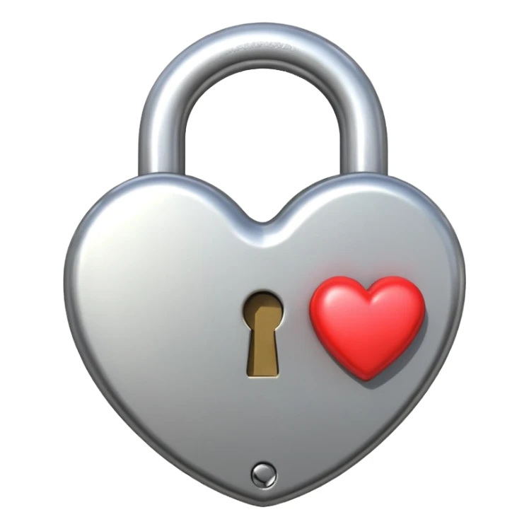 closed padlock with heart representing virginity sticker