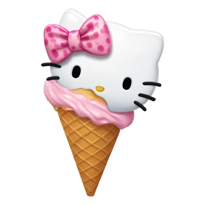 Hello kitty holding ice cream sticker