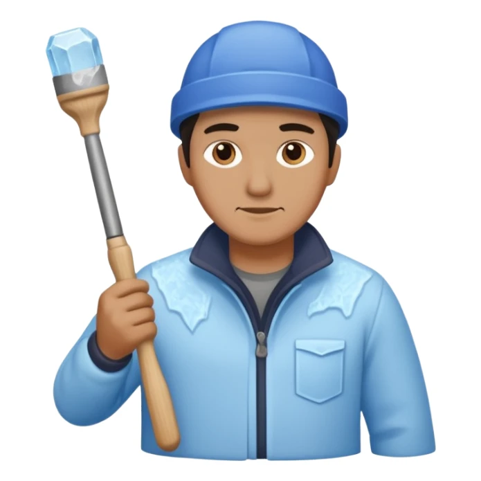 Sculptor with chisel & mallet,Ice Sculptors. sticker