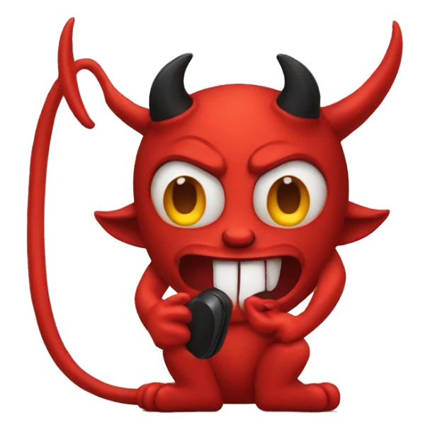devil on the phone sticker