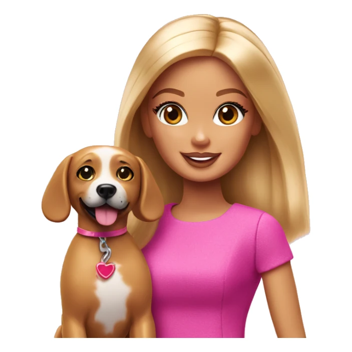 Barbie with a dog sticker