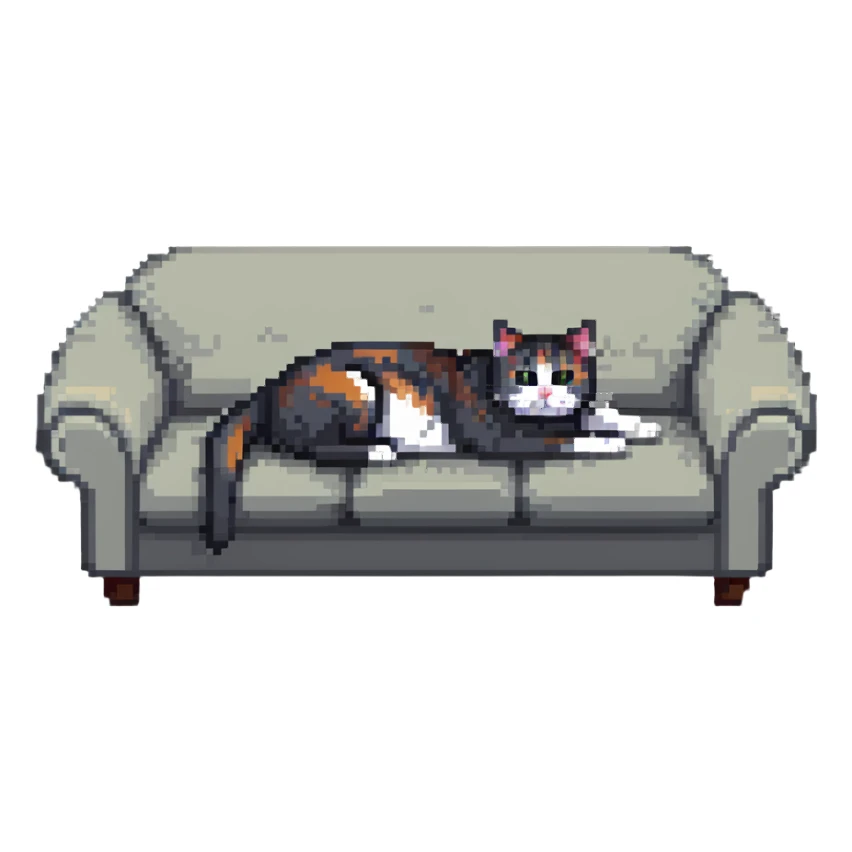 cat relaxing on a couch, weekend vibes sticker