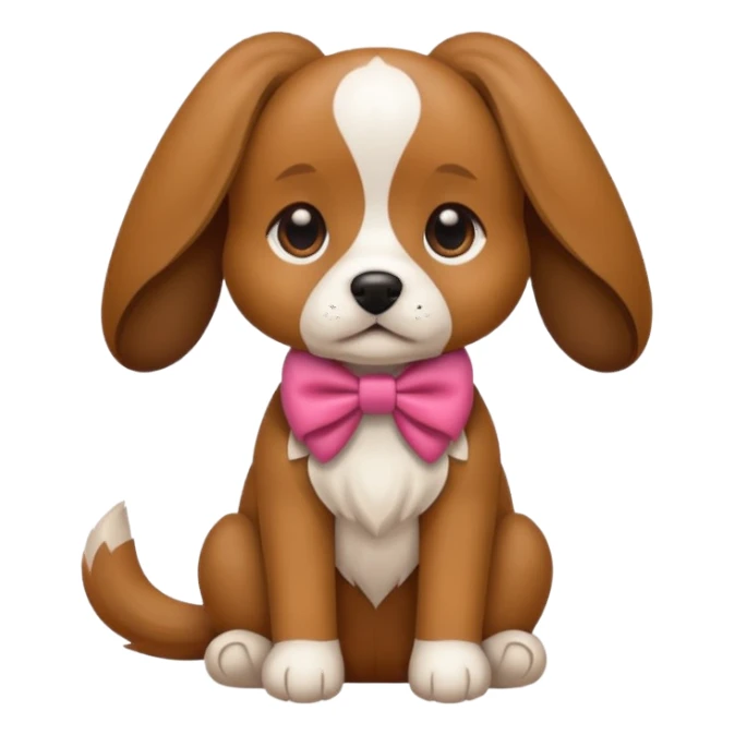 Dog wearing bow sticker