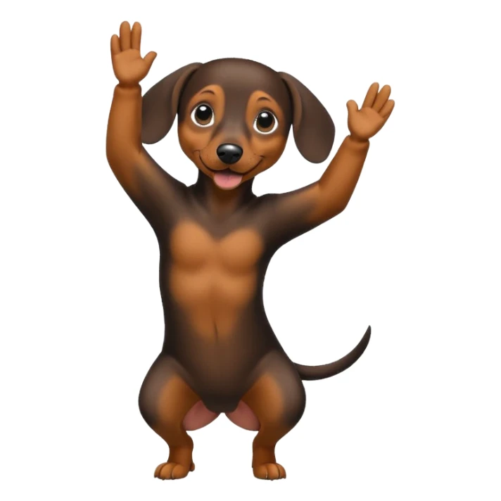 Create a dachshund doing a dab sticker