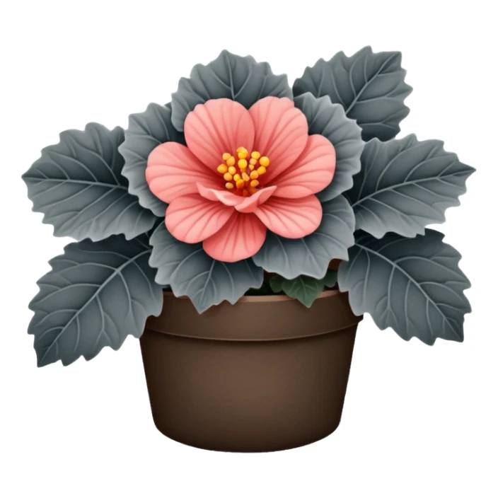 super realistic grey begonia sticker
