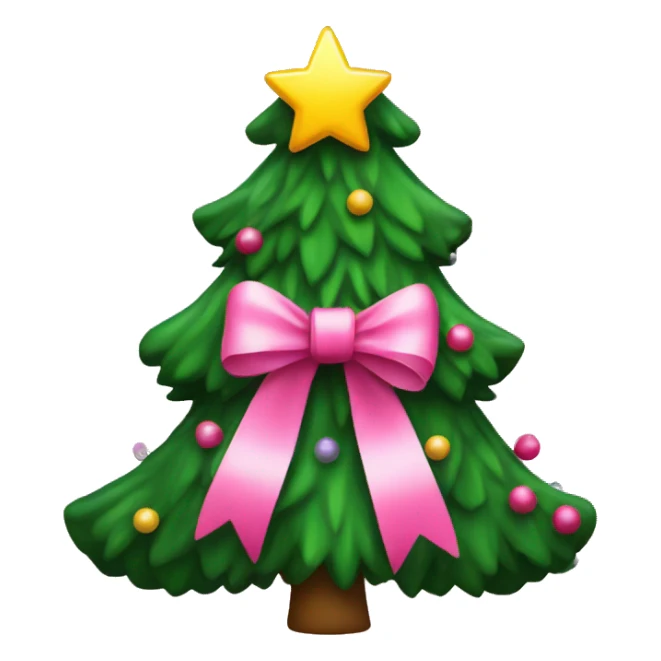 Christmas tree with pink bow  sticker