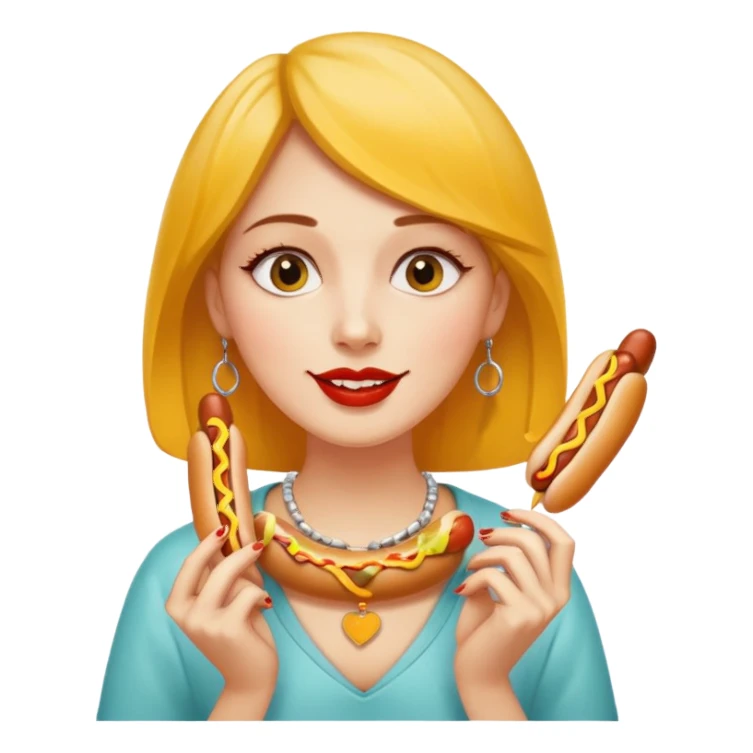 Female earing 3 hotdogs sticker