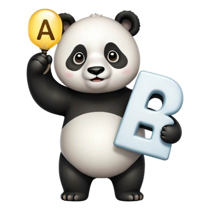 Panda holding up AOΠ letters  sticker