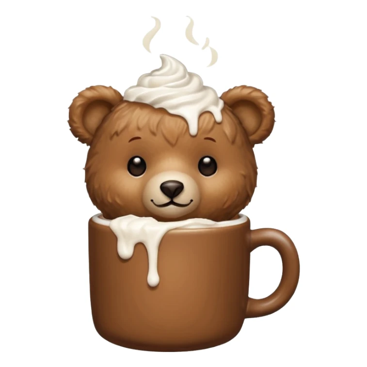 Teddy bear drinking hot chocolate  sticker