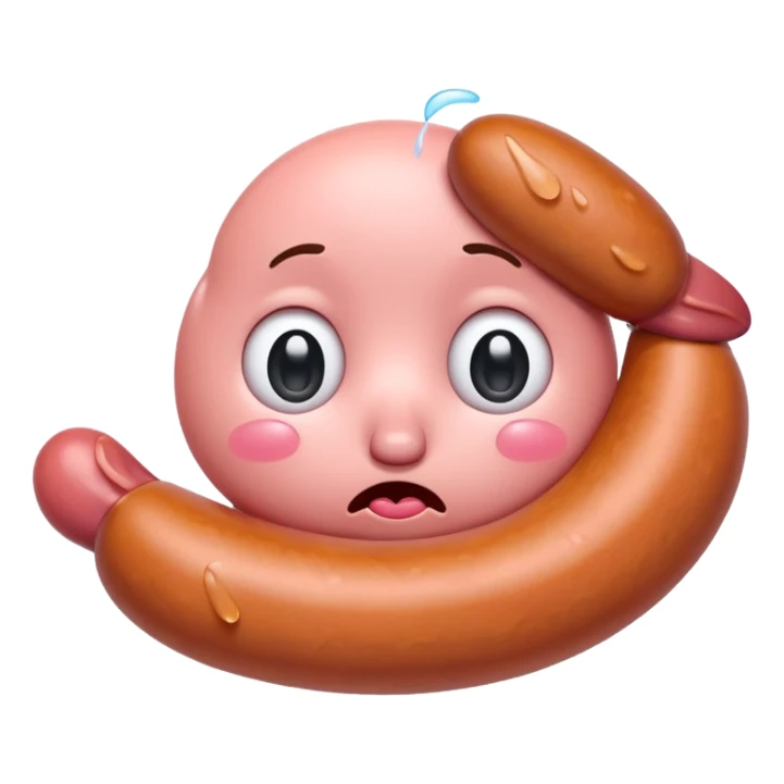 Crying sausage with eyes sticker