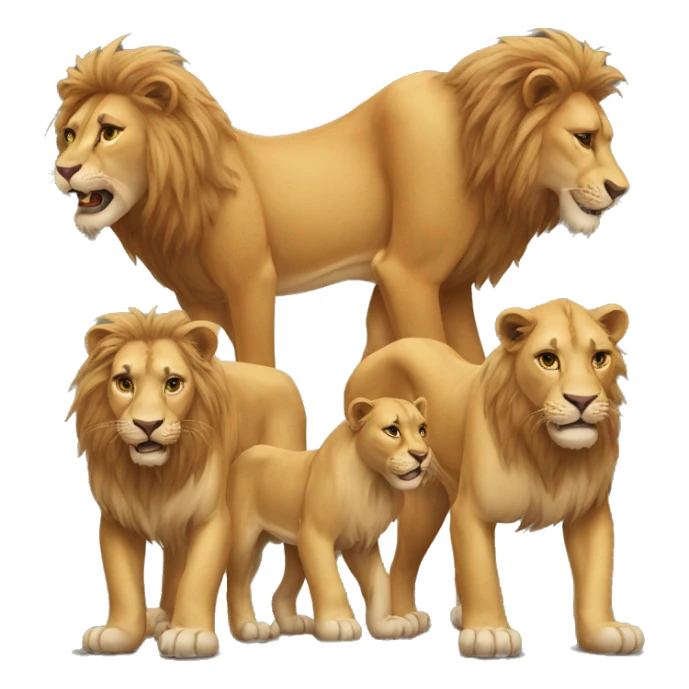 A family of lions sticker