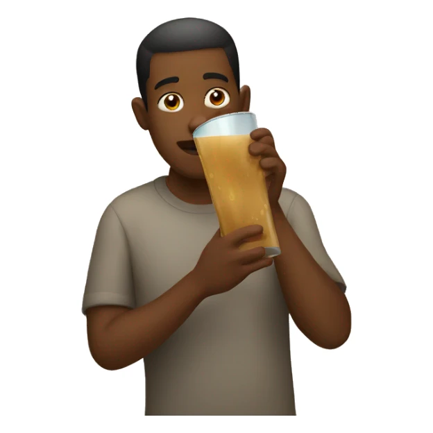 Guy drinking brown water sticker