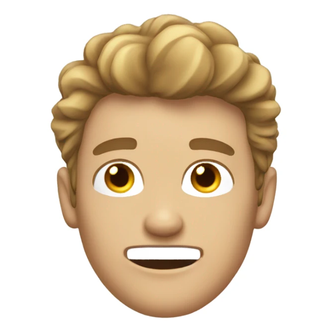 white guy light brown hair weird haircut exploding face sticker