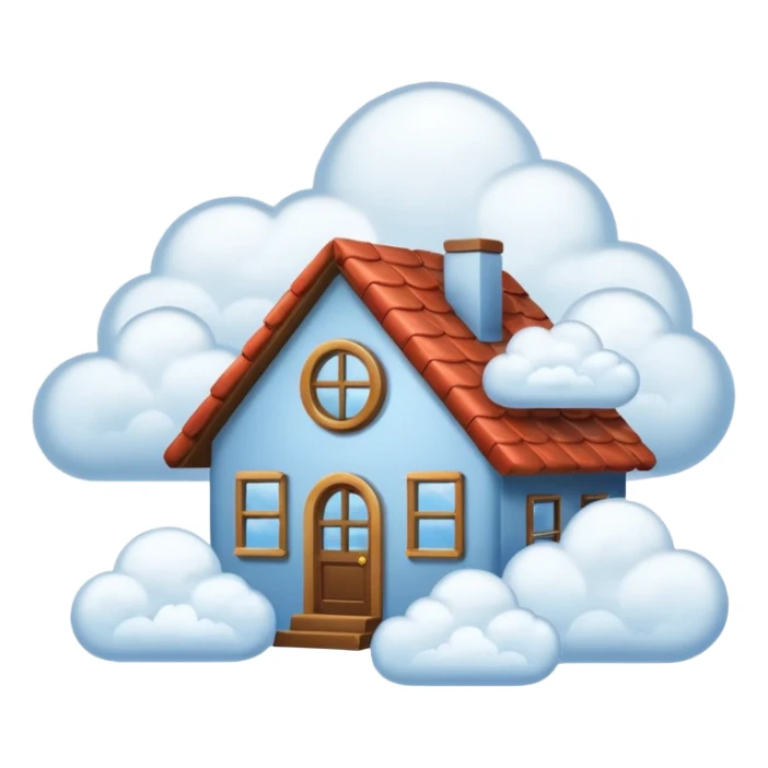 house made of clouds material  sticker