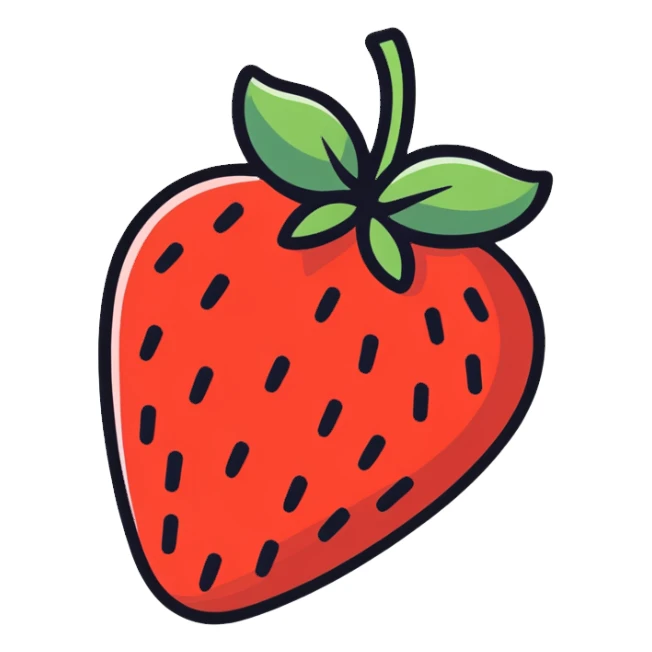 Strawberry outline line work sticker