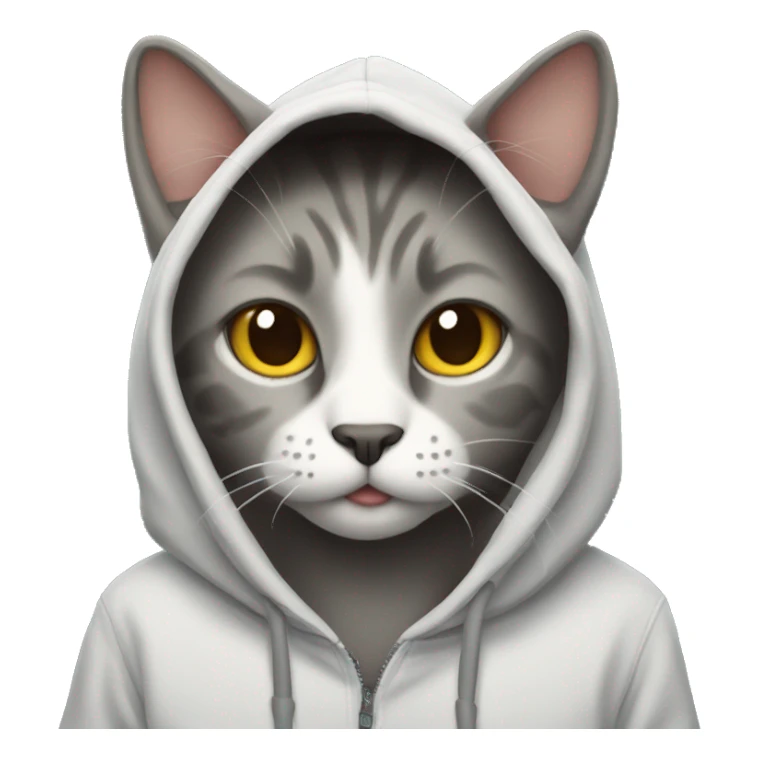 cat wearing hoddie sticker