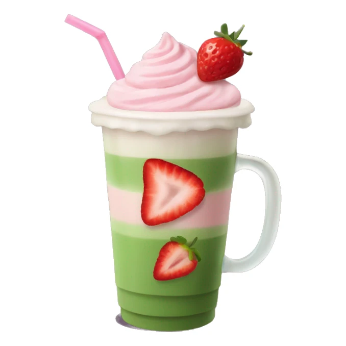 Strawberry iced matcha latte  sticker