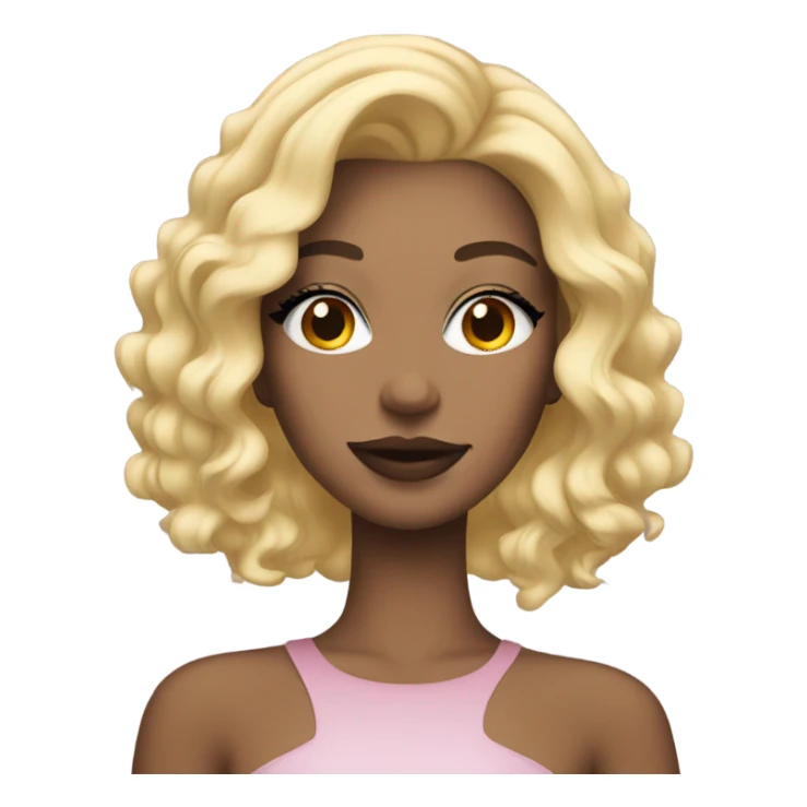 blonde girl with makeup sticker