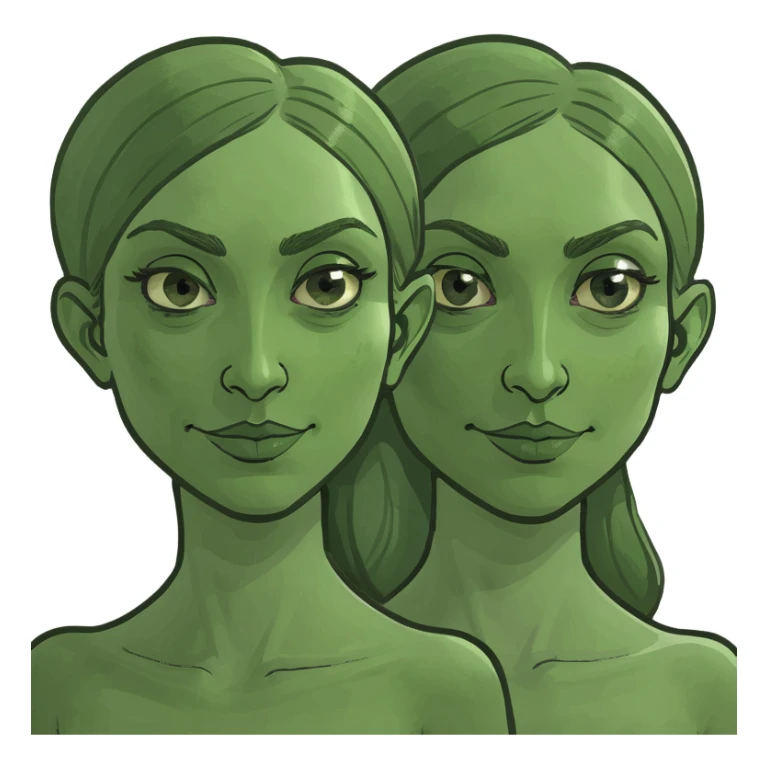 A two faced lady sticker