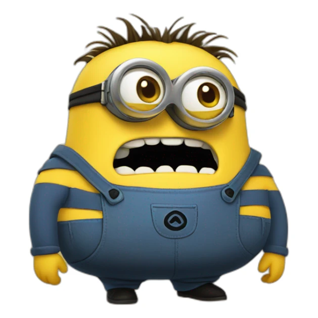 cursed fat minion family friendly sticker