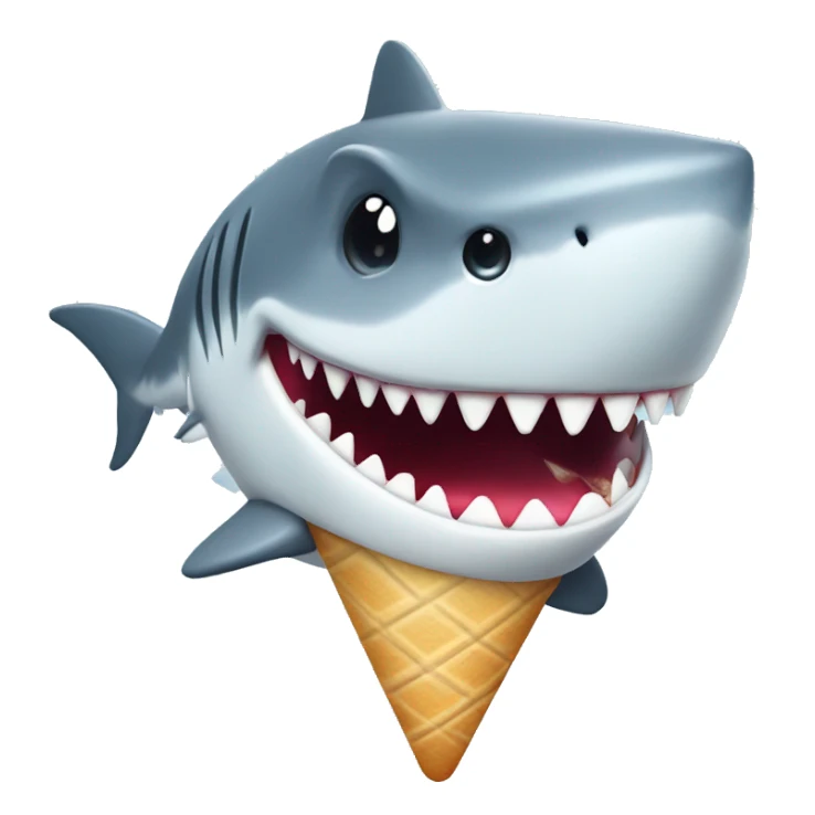 shark with icescream sticker