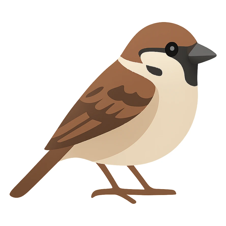 flat design style sparrow sticker