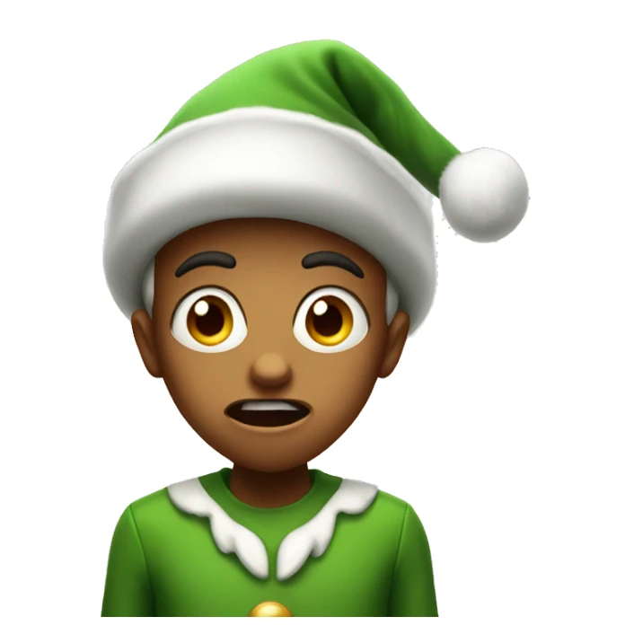 scared christmas elf sticker