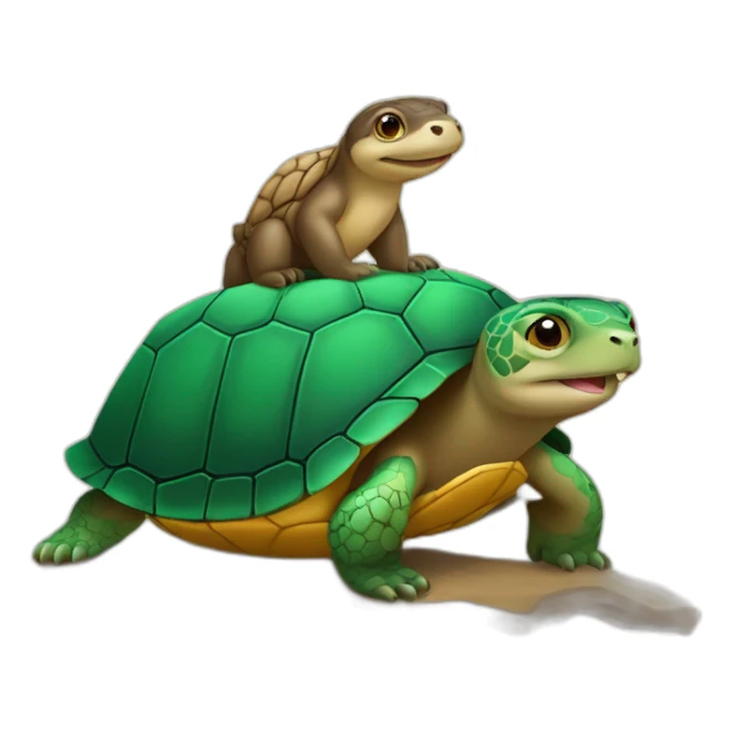 Tortue sur une loutre sticker