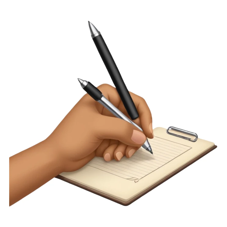 hand with write on the paper sticker