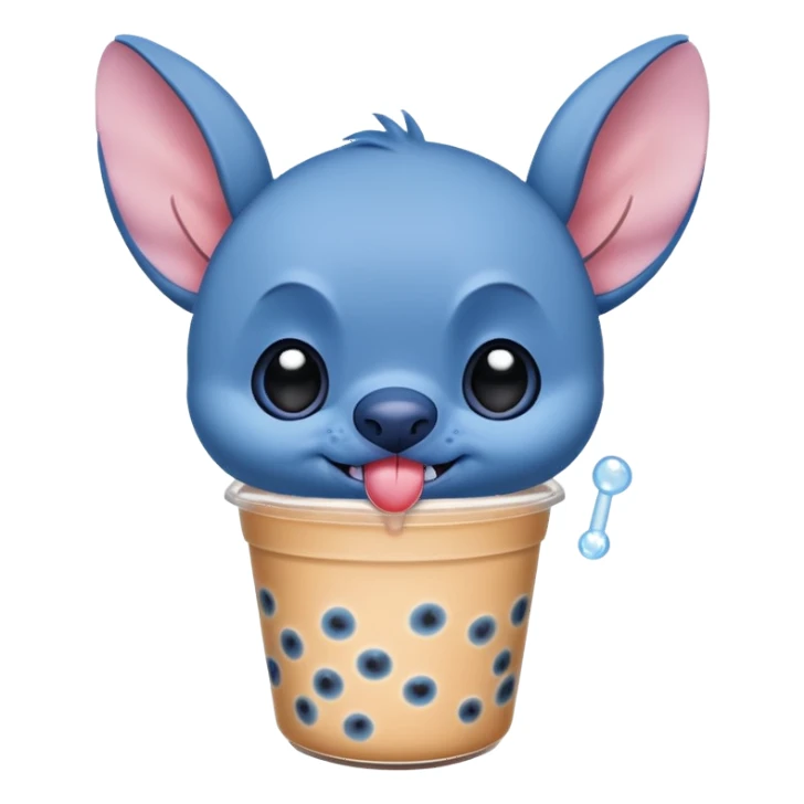 Stitch qui boit un bubble tea  sticker