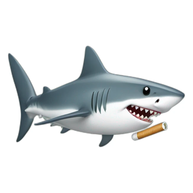Shark with a roled cigaret sticker
