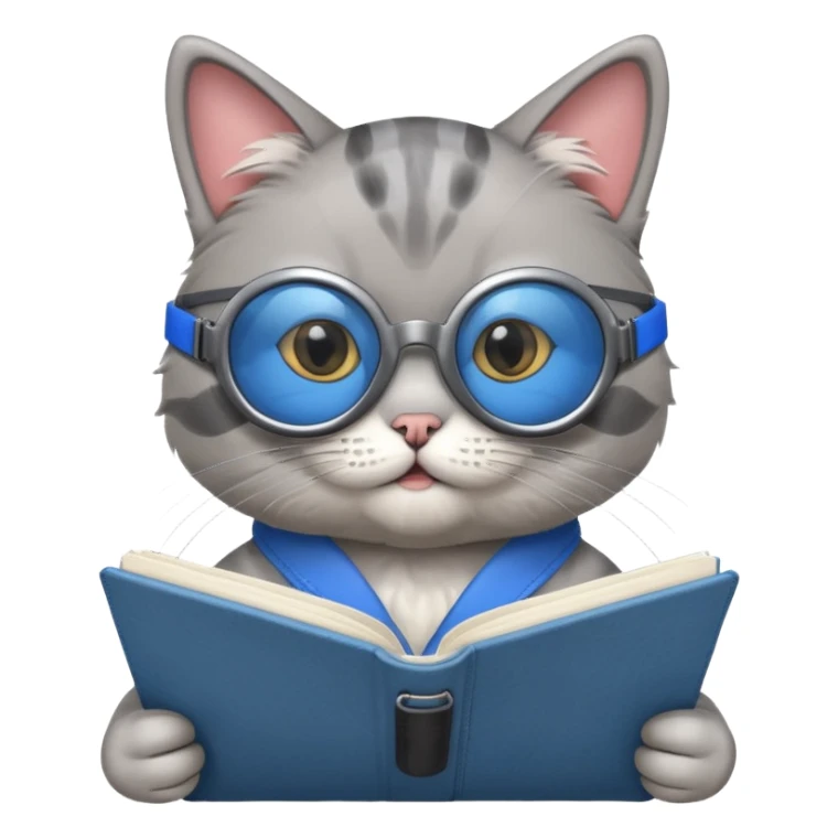 funny cat with planner with blue goggles sticker