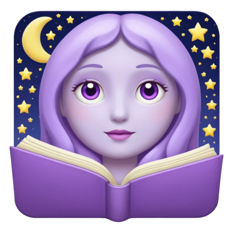 lilac diary moon mais claro sticker