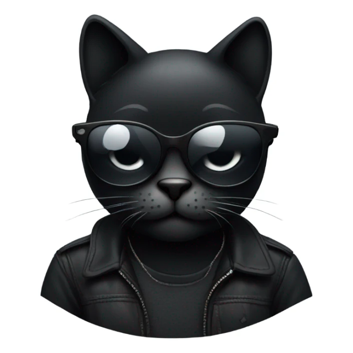 A Black Cool Cat like with black shades  sticker