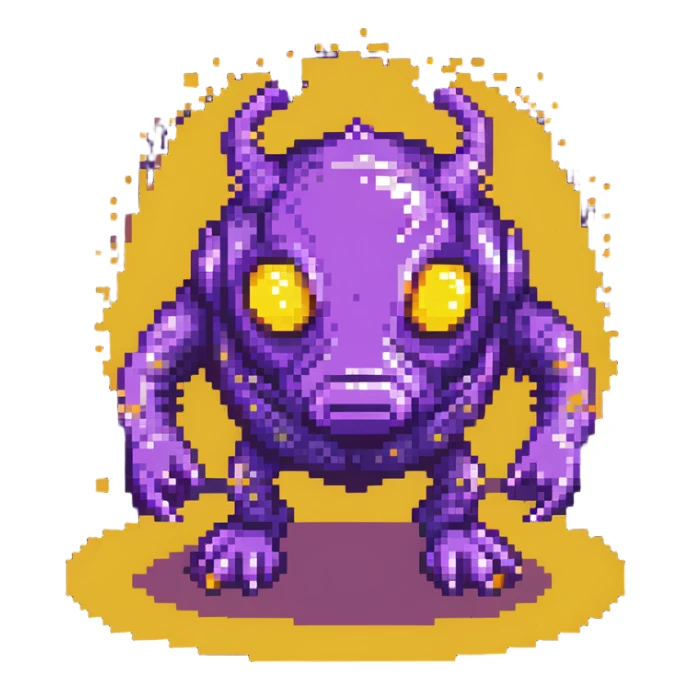 purple space creature with glowing spots sticker