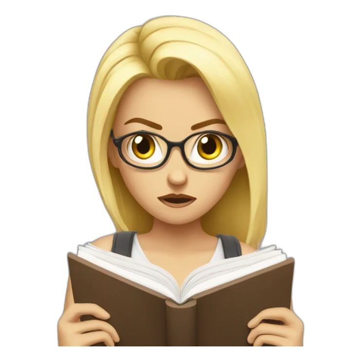 Blondie studying and getting angry sticker