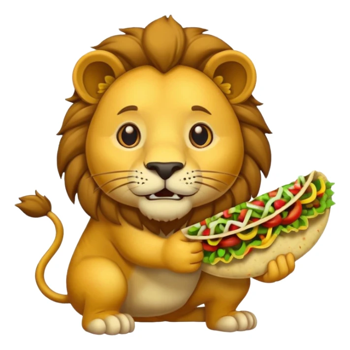 taco eating lion sticker