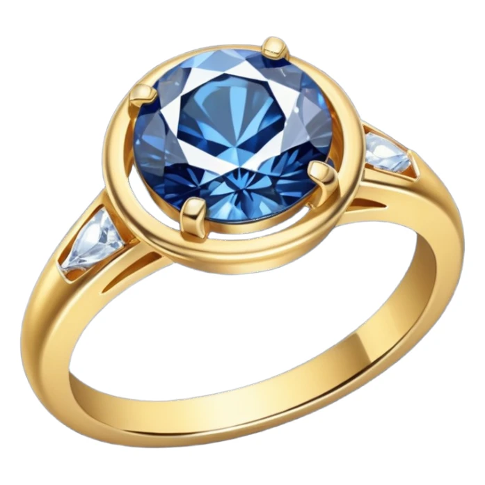 gold ring with a diamond in a dark blue case sticker