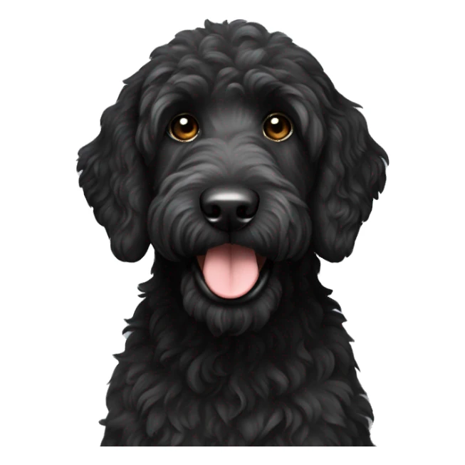 Black labradoodle sticker