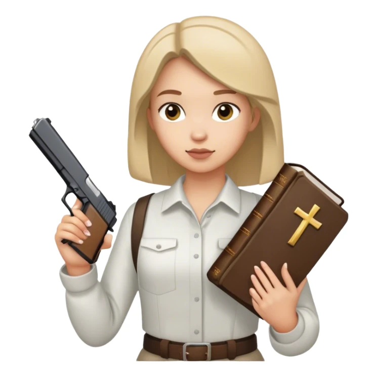 Girl with a bible and Glock in hand sticker