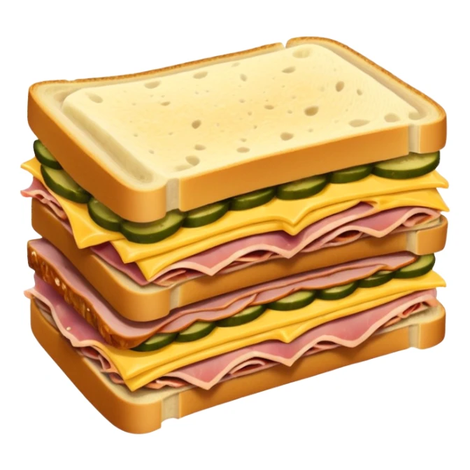 cuban sandwich cut in half sticker